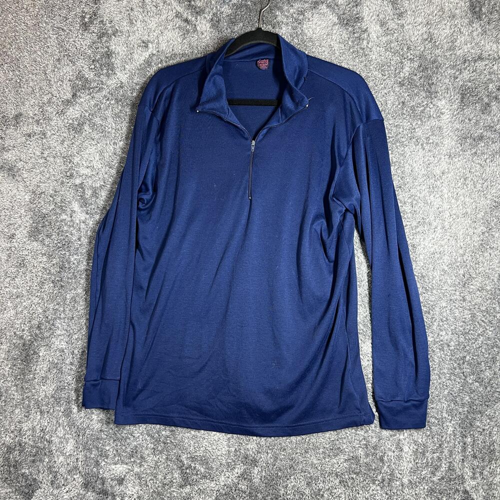 Patagonia Shirt Mens XL Blue Capilene Mock Neck Long Sleeve Quarter Zip